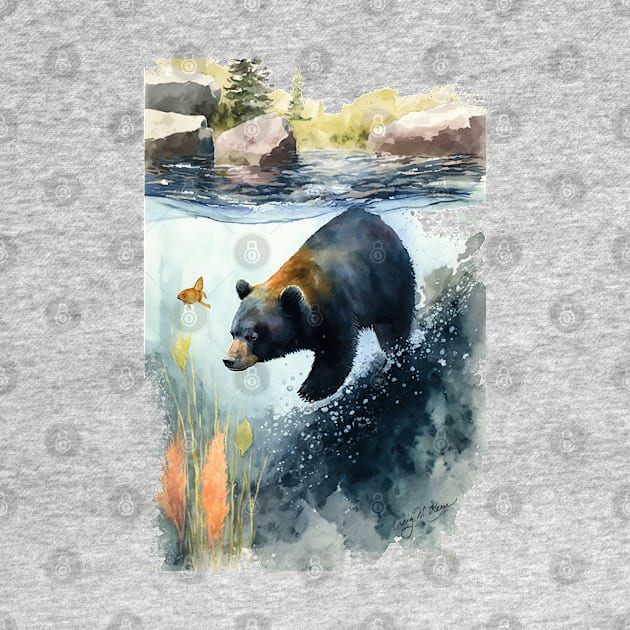 Black Bear Swimming by TheCore